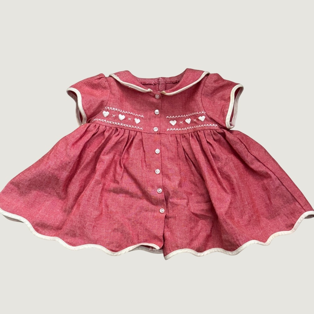 Pleasant Company Bitty Baby Valentine Dress Heart Embroidered